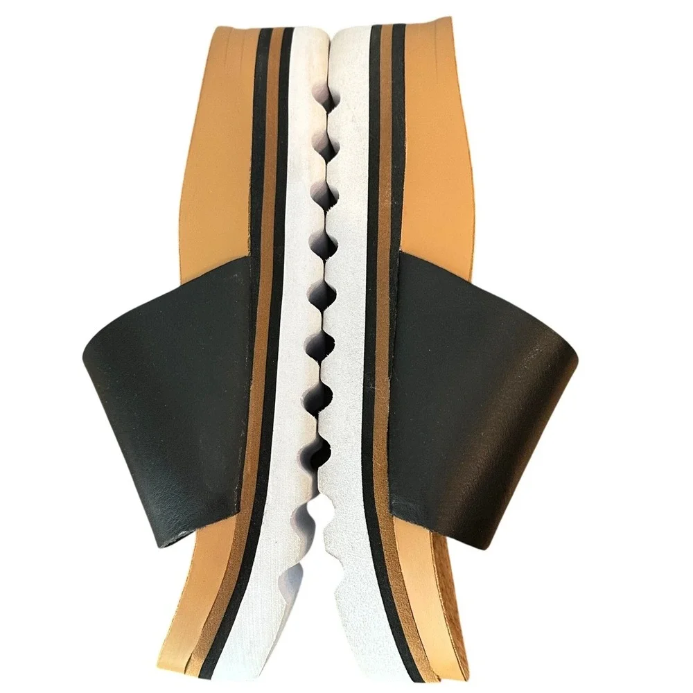 Reef Cushion‎ Scout Hi Black Platform Slide Sandals with Cork Footbed Women's 7